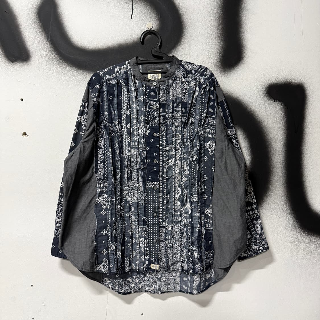 VTG 빈티지 리메이크 페이즐리 패턴 그런지 차이나카라 셔츠 상품이미지1