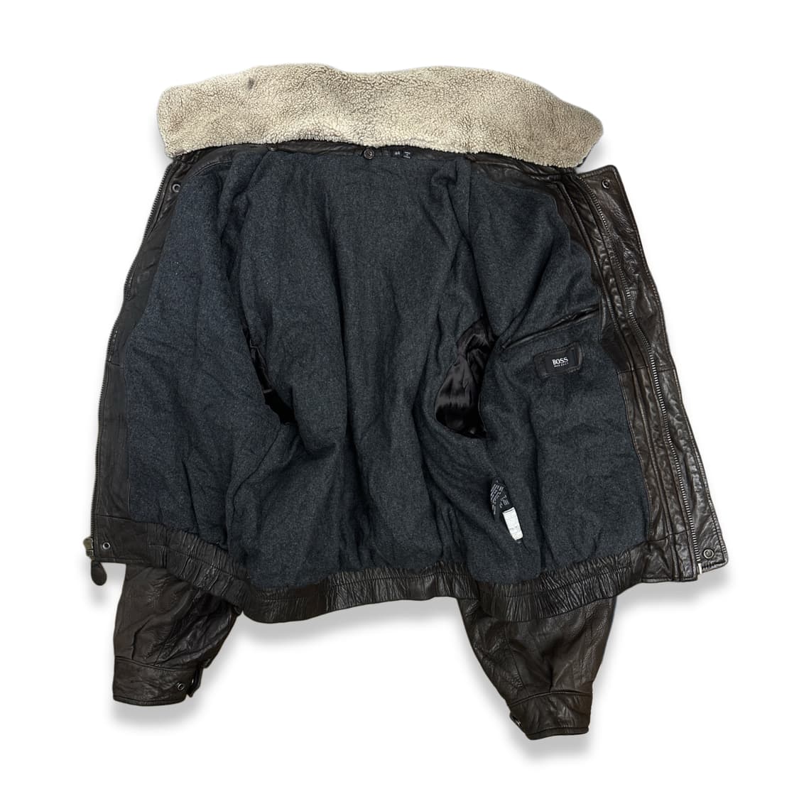 90s HUGO BOSS 에비에에터 레더 자켓 44 상품이미지4