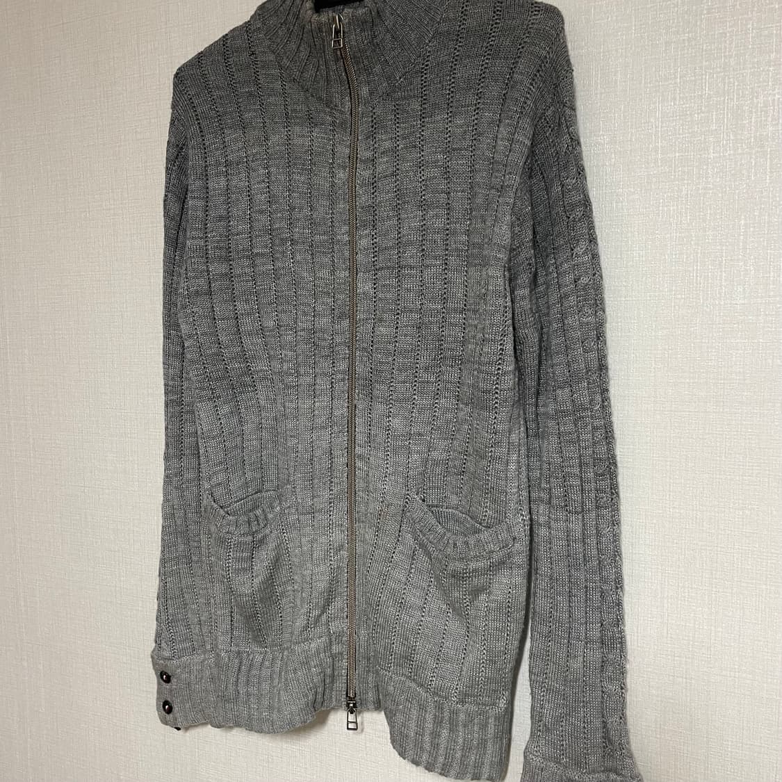 JAPANESE VINTAGE GRAY KNIT ZIP UP 상품이미지5