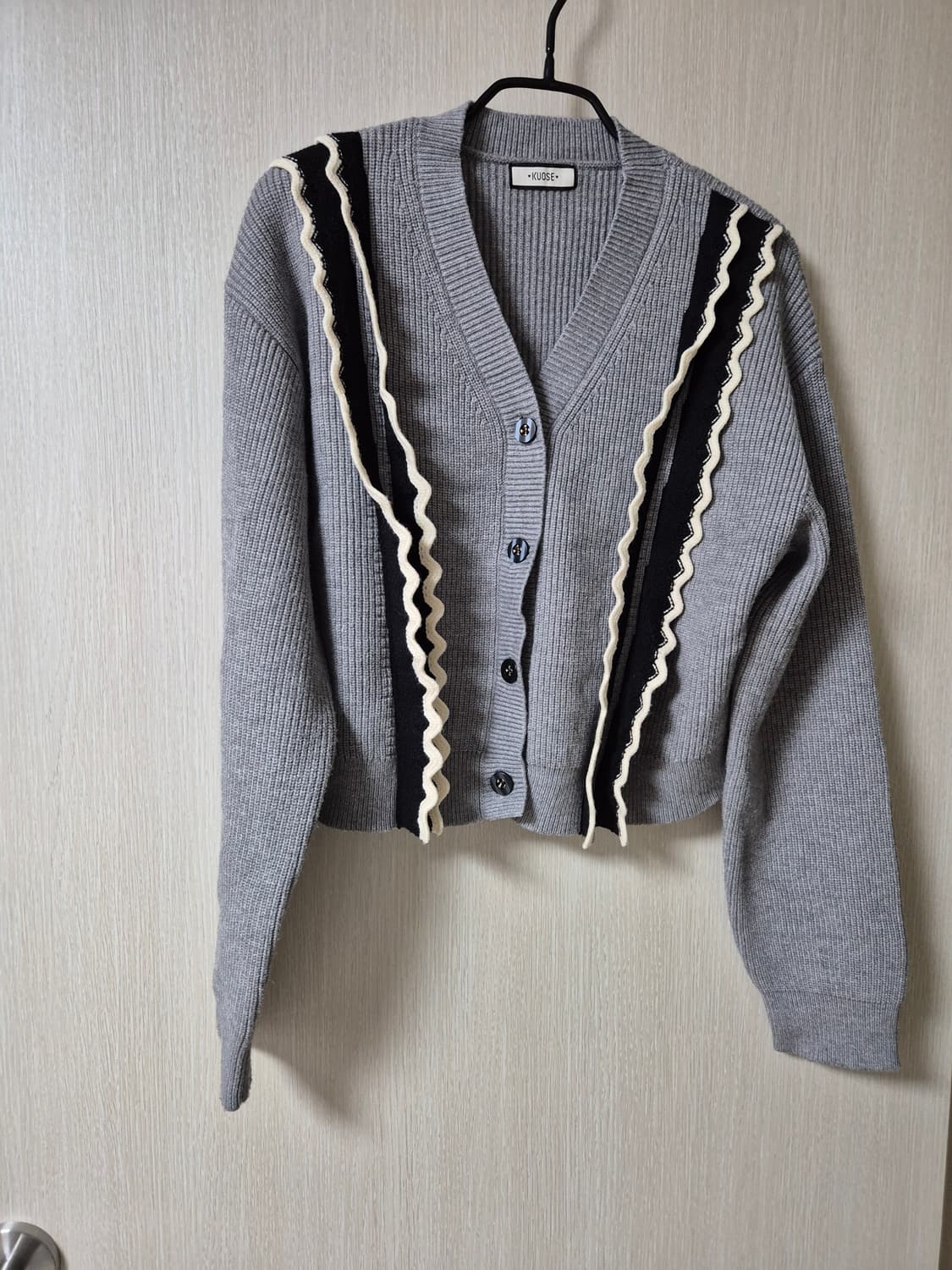 쿠오세 KUOSE 니트 가디건 프릴 가디건 S 상품이미지1