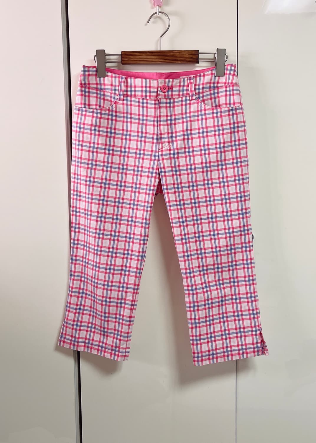 꾸레쥬 쿠레쥬 정품 체크 카프리 팬츠 상품이미지1