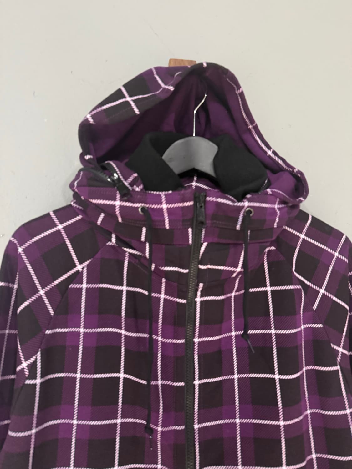 check pattern high-neck hood zip-up 상품이미지7