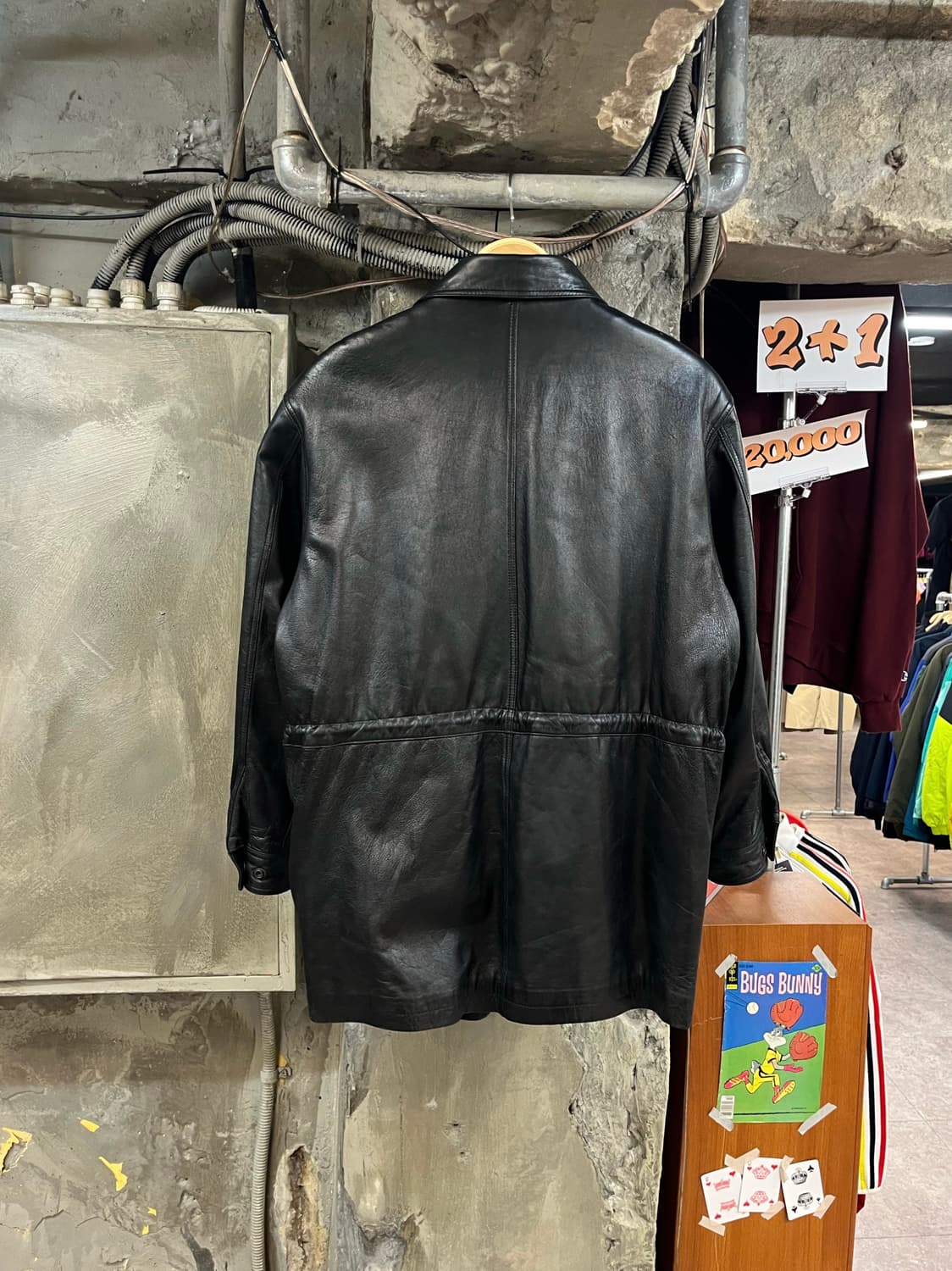 빈티지 양가죽 레더 자켓 블랙 100 #csz3596 상품이미지2