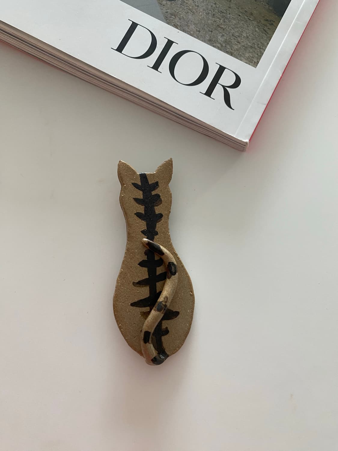 빈티지 고양이 도자기 브로치 상품이미지1