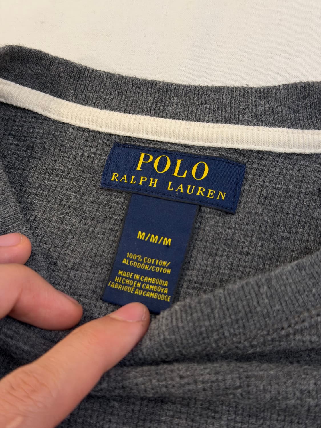 폴로 랄프로렌 와플 써멀 롱슬리브 긴팔티 그레이 상품이미지3