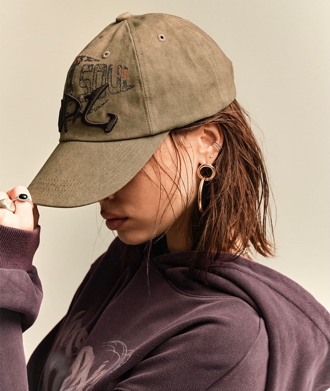 우알롱 로타 소울 스트릿 볼캡 브라운 상품이미지3