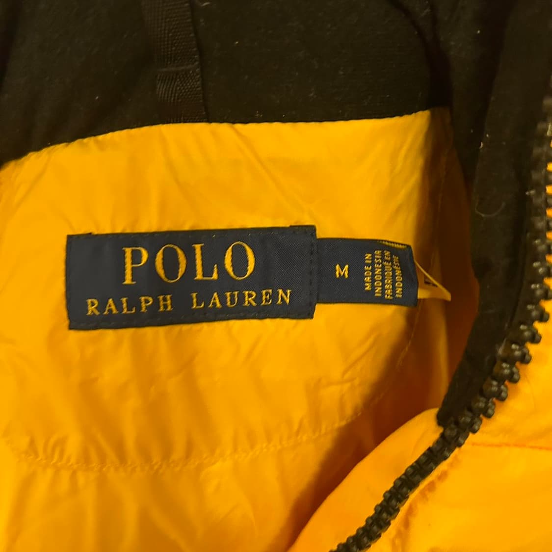 21FW 폴로 랄프 로렌 빅포니 컬러블록 다운 패딩 옐로우 블랙 상품이미지2