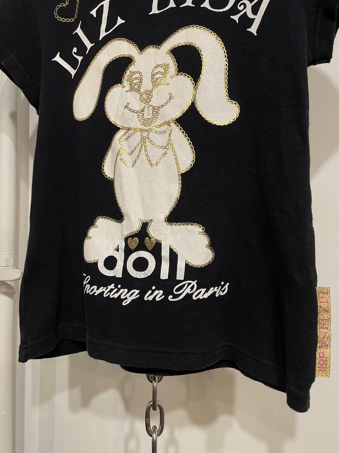 liz lisa doll 리즈리사돌 글리터 토끼 블랙 티셔츠 갸루 키치 상품이미지3