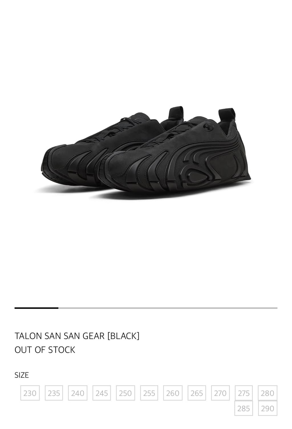 (미개봉 새상품, 원가양도) 산산기어 퓨마 탈론 블랙 스니커즈 240 상품이미지1