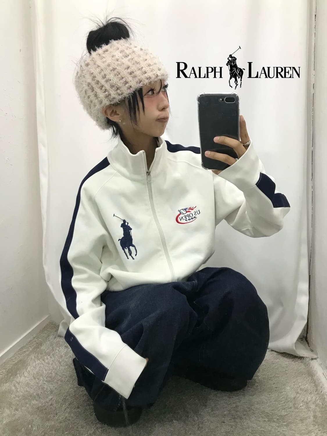 Polo Big Pony White Two-way Jersey ⭐️레어 상품이미지1