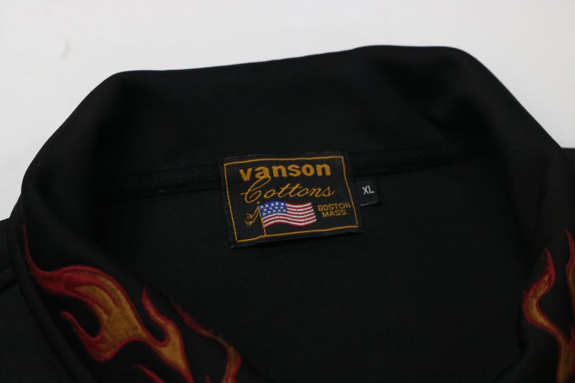 VANSON 밴슨 파이어 자수 스컬 그래픽 저지 라이더 자켓 (XL) 상품이미지5