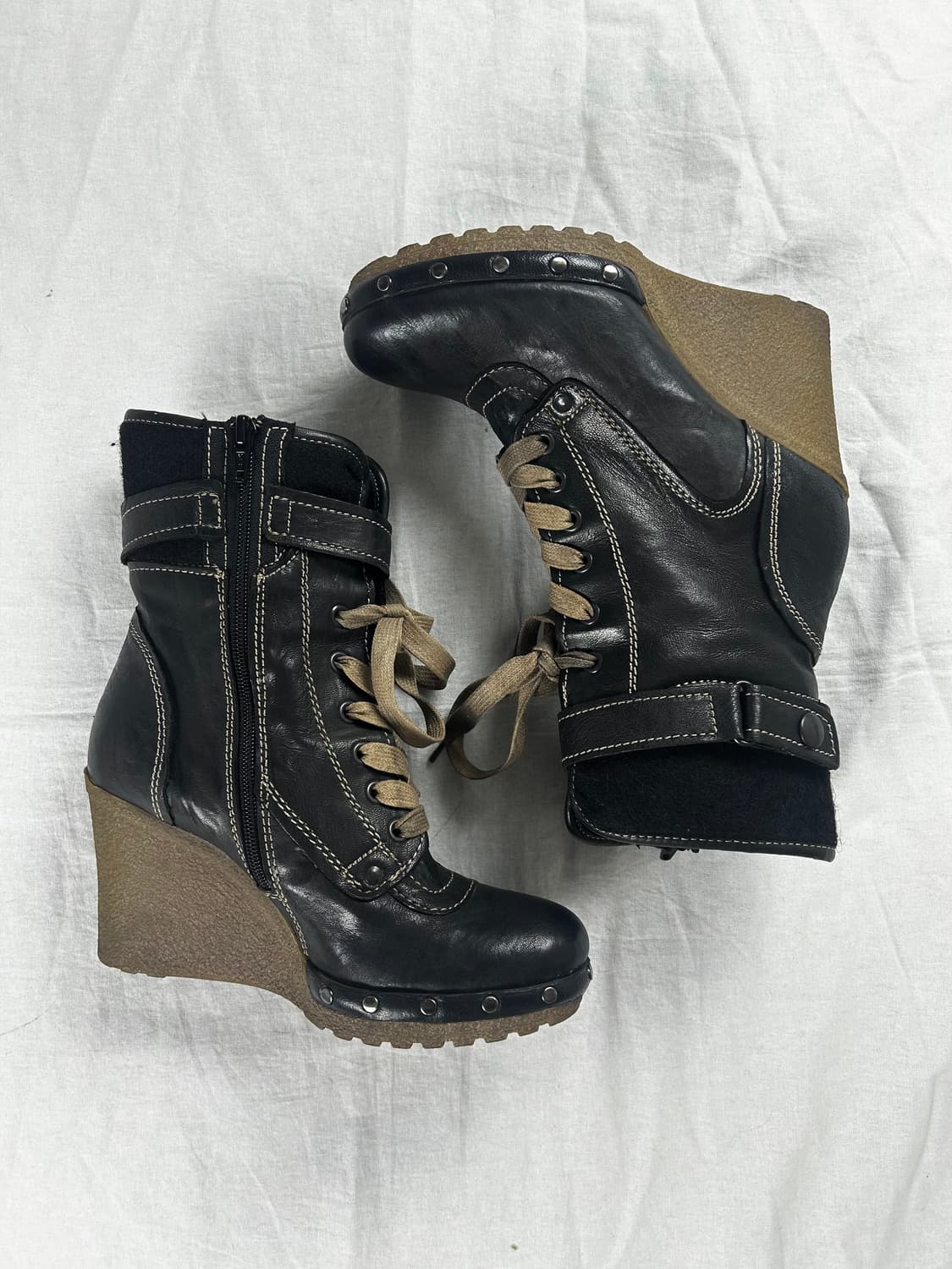 Manas 웨지 힐 앵클 부츠 상품이미지2