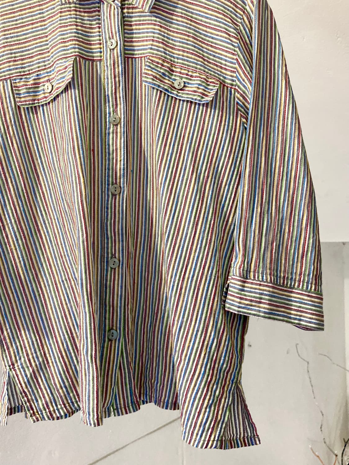 리넨 스트라이프 투포켓 셔츠 상품이미지3