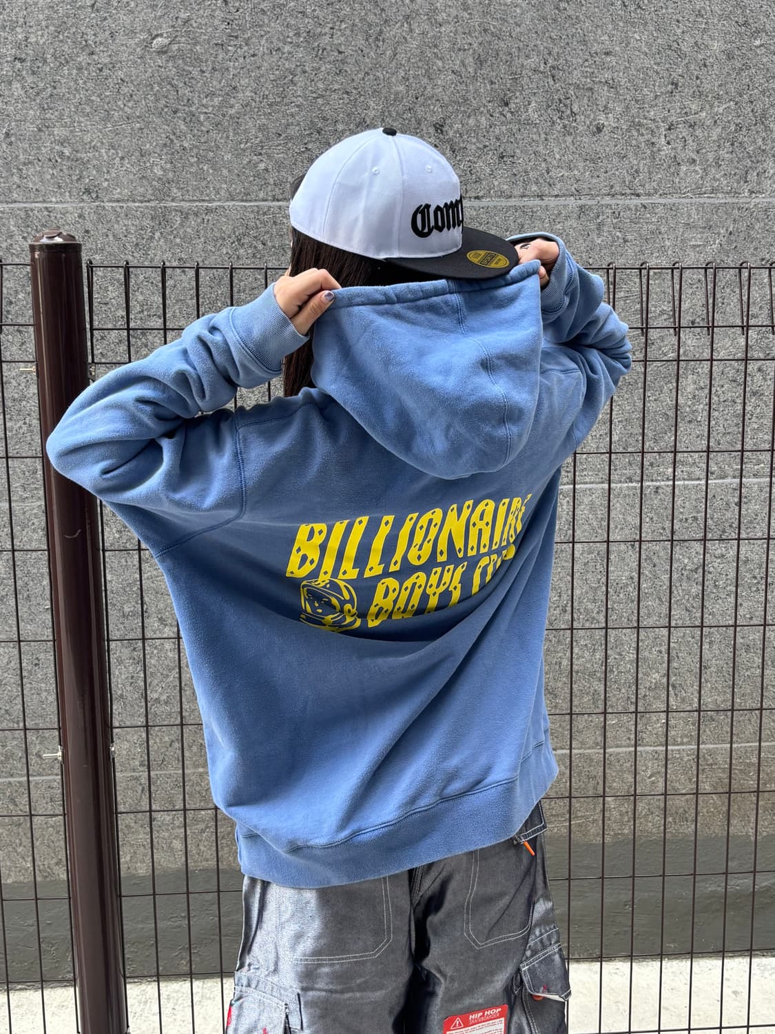 빈티지 블루 로고 후드티 상품이미지2