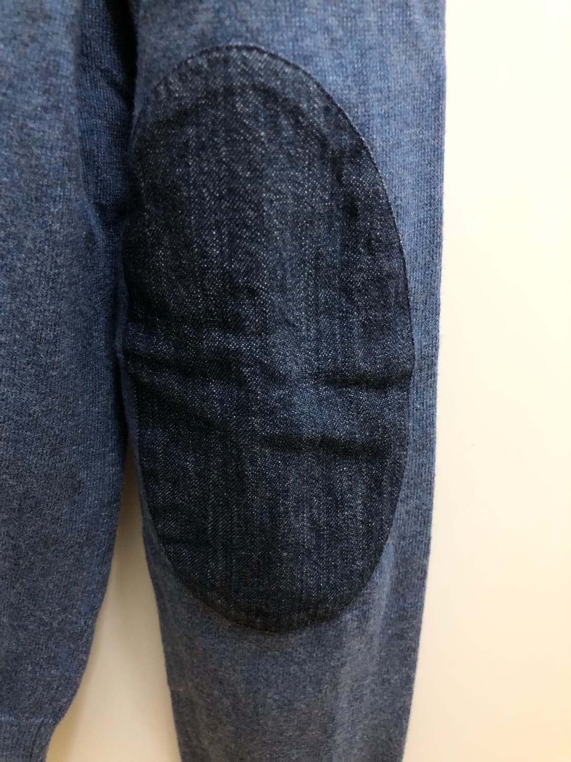 [S] 마르지엘라 엘보우 패치 코튼 가디건 블루 상품이미지4