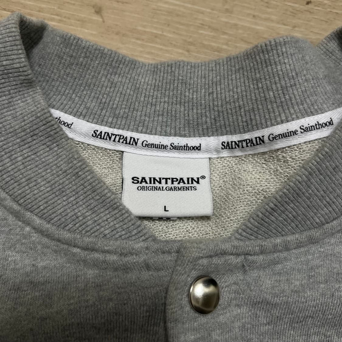 세인트페인 성조기 국기 패치 코튼 스타디움 자켓 [그레이] L/100 상품이미지6