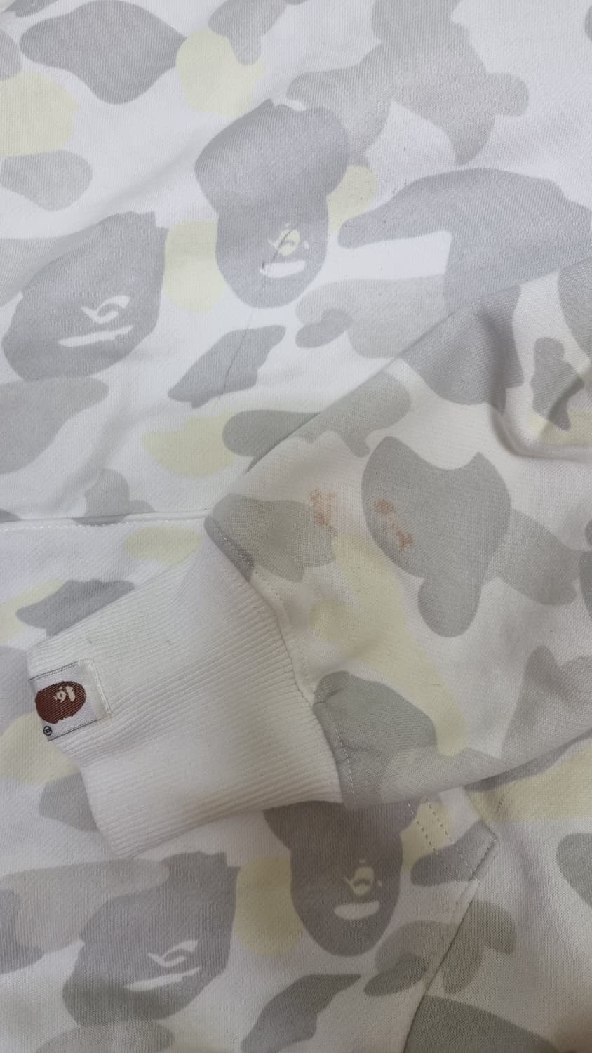 베이프 야광흰색 후드집업 상품이미지4