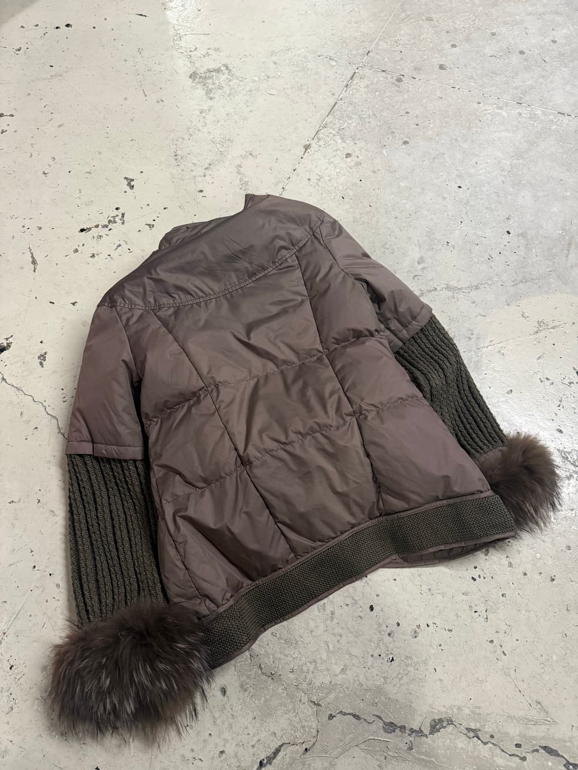 Fairy raccoon fur point knit mix padding 상품이미지8