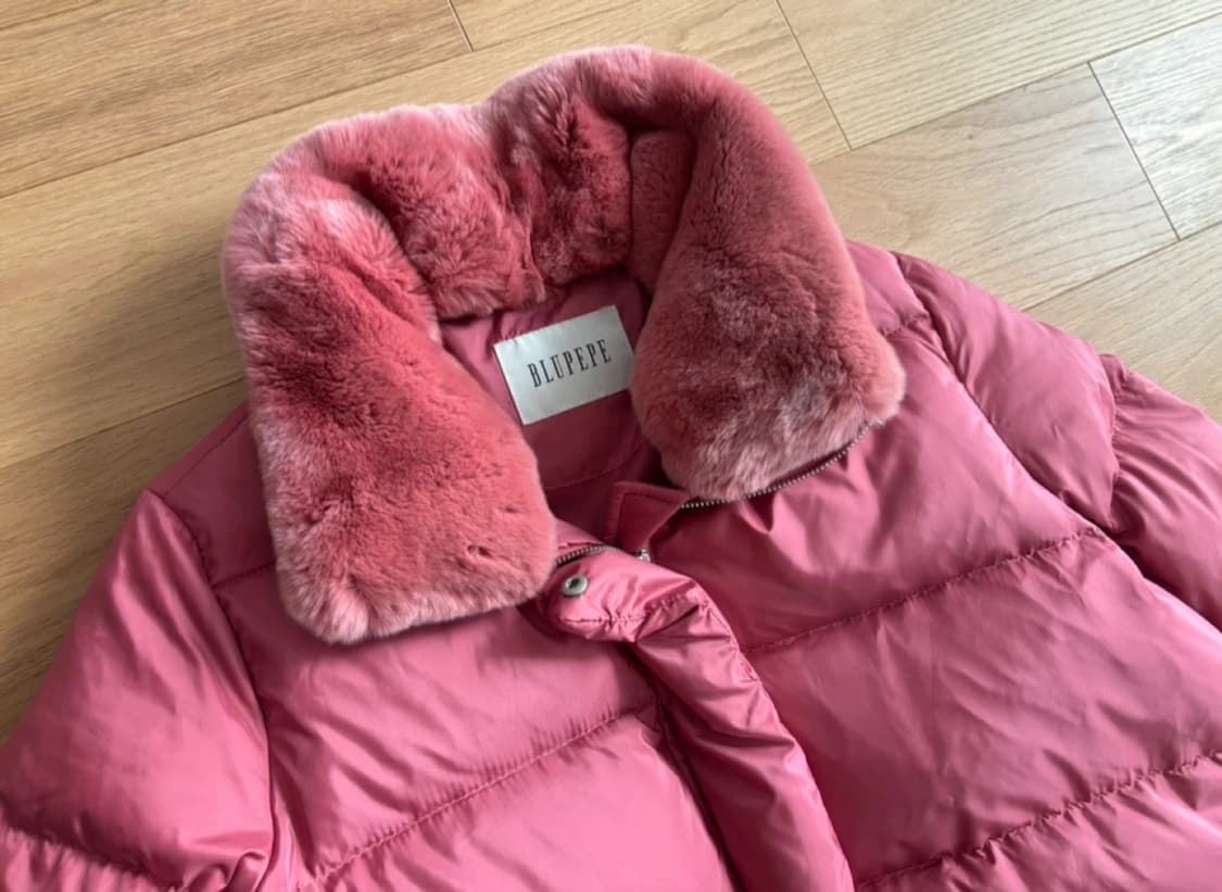 블루페페 서하얀 착용 구스다운 하프 패딩 55 상품이미지4