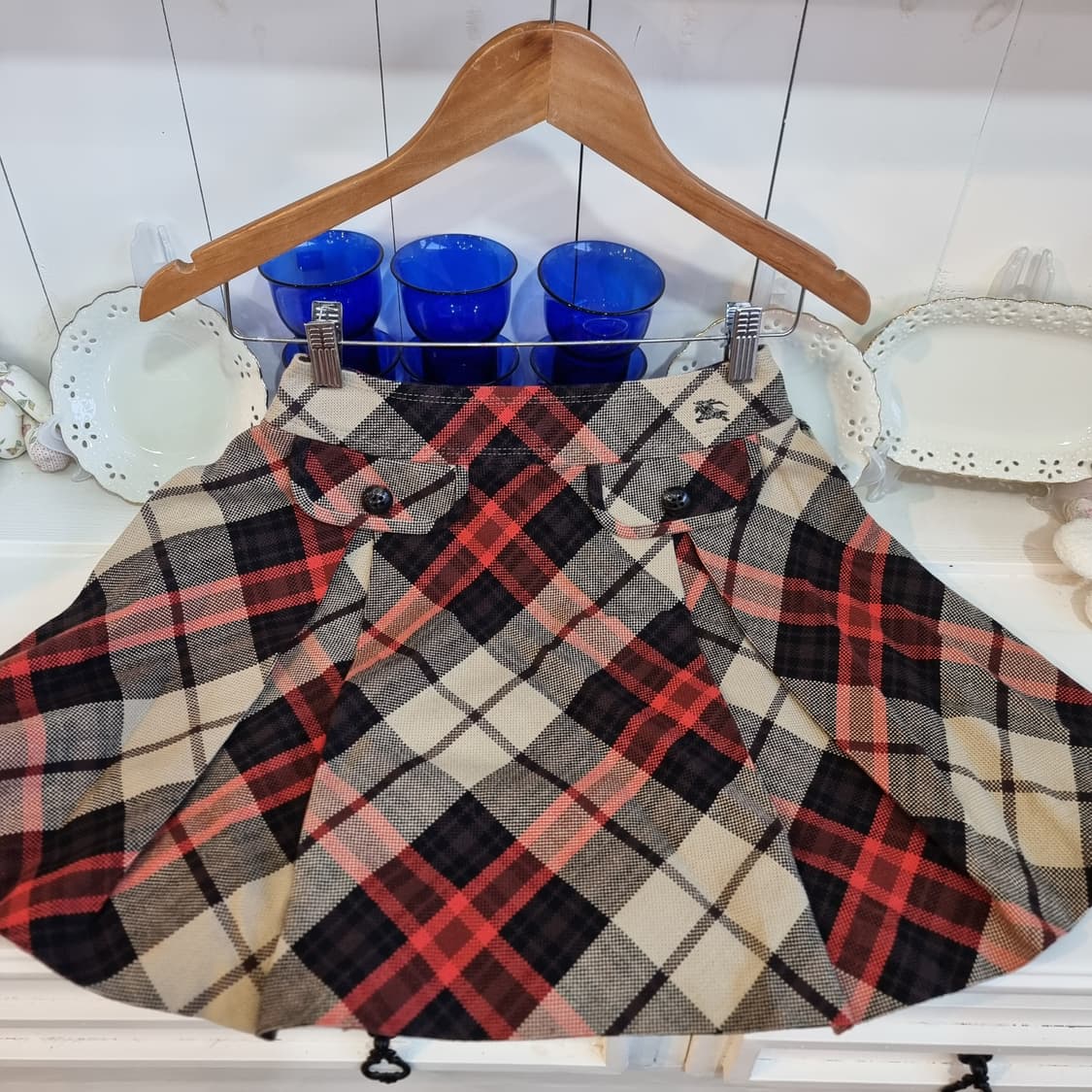 버버리 체크 플리츠 미니스커트 상품이미지3