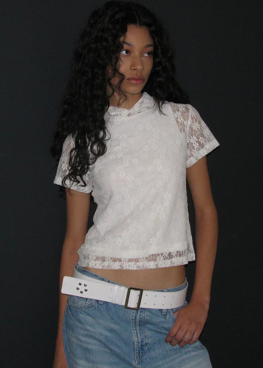 파르티멘토우먼 LACE HOODED SHORT SLEEVE TEE_WHI 상품이미지1