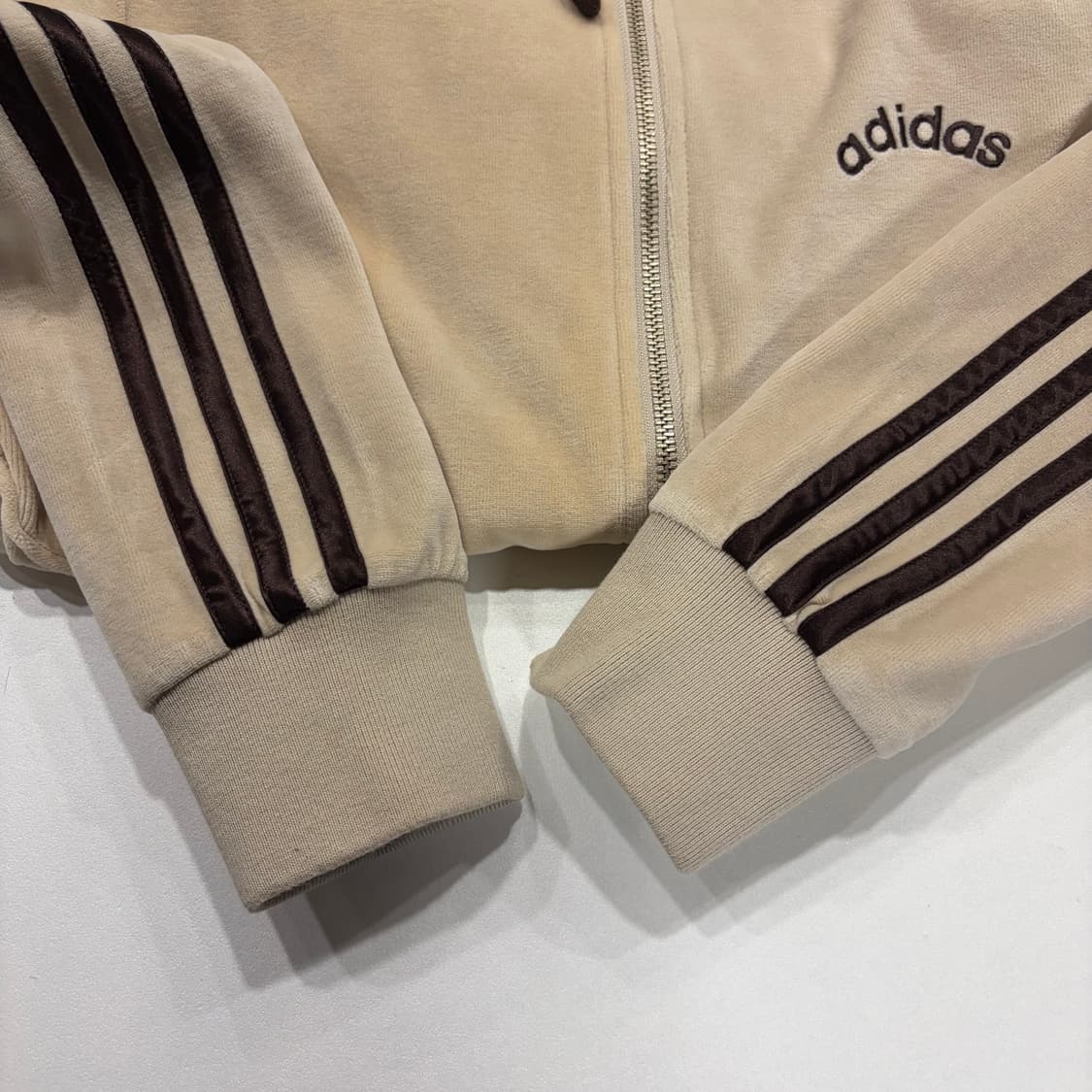 [95] 00s 아디다스 벨벳 후드 집업 코코아 베이지 B885 상품이미지7