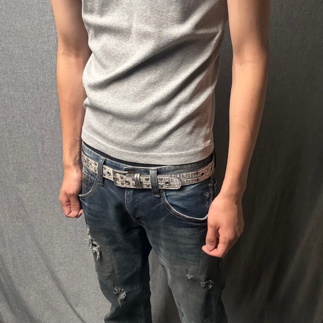 실버 크로코 패턴 멀티 아일렛 벨트 상품이미지2