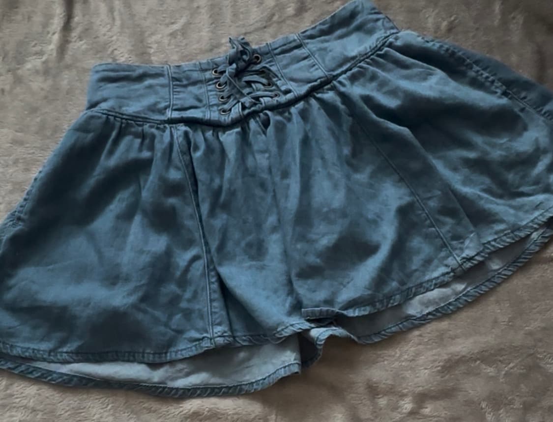 denim eyelet flare skirt 상품이미지1