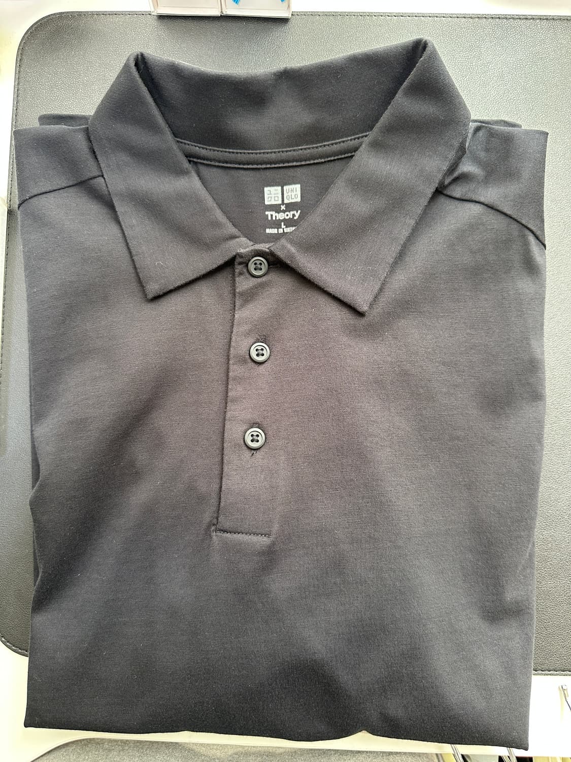 유니클로X띠어리 피케셔츠 (블랙/베이지 일괄) 상품이미지2