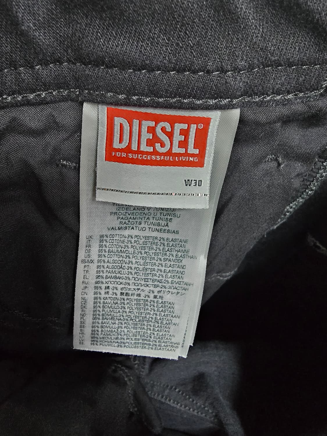 디젤 블랙 데님 청바지 (1655) 상품이미지3