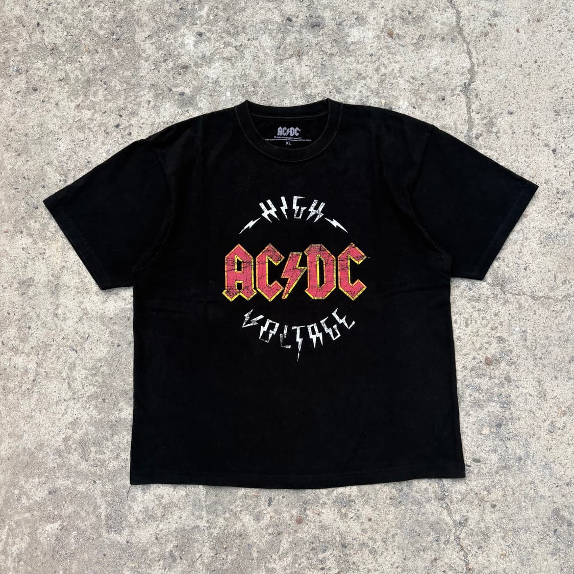 (XL) AC/DC 프린팅 블랙 반팔 티셔츠 상품이미지1