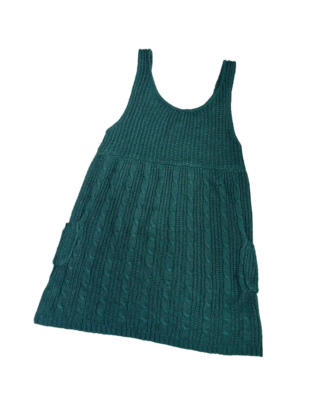 Tree deep green cable knitted ops 상품이미지2