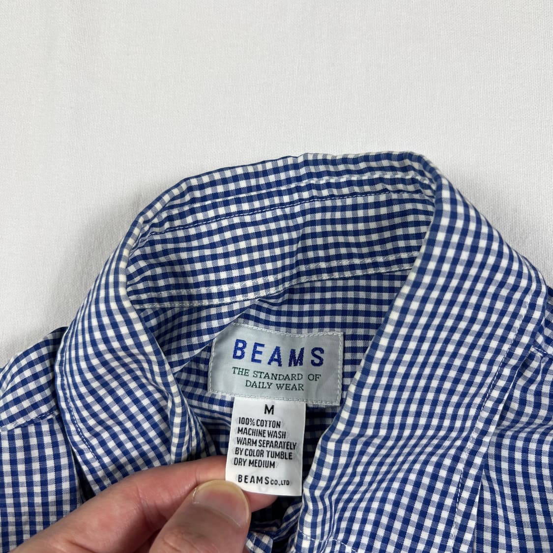 90‘s 빔즈 beams 깅엄 b.d 체크 셔츠 남방 상품이미지8