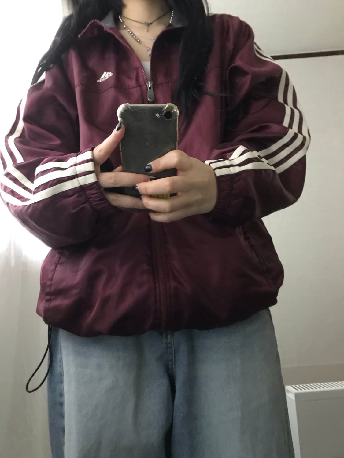 아디다스 00s 버건디 바람막이 상품이미지7