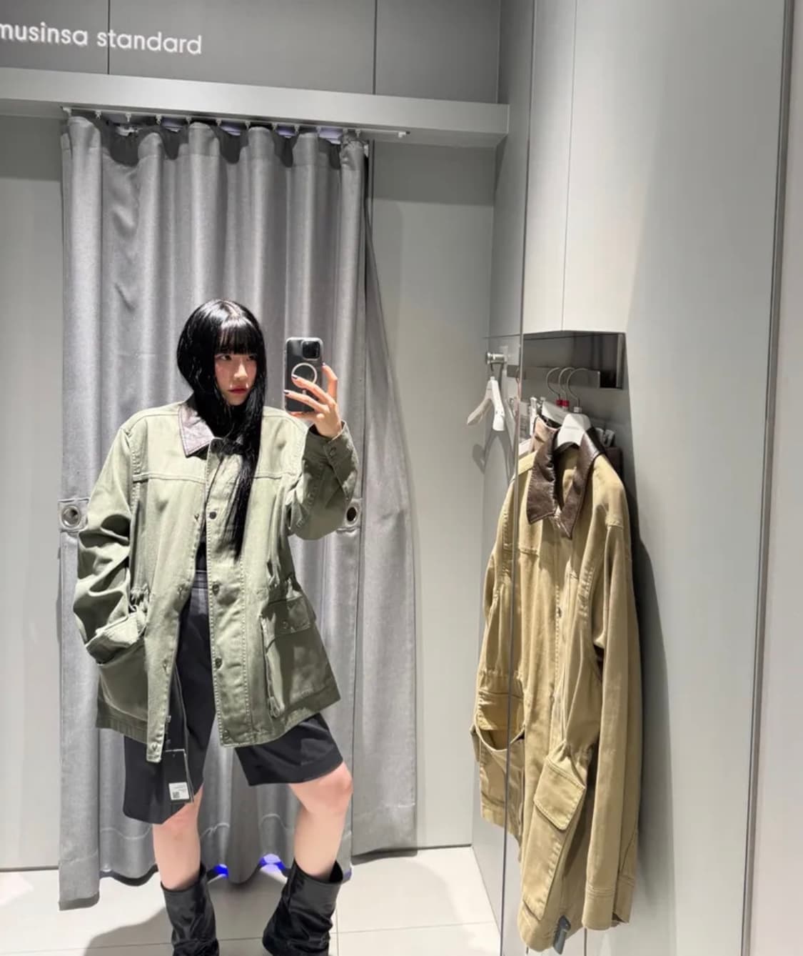 무탠다드 우먼즈 워시드 코튼 헌팅 재킷 카키 상품이미지2