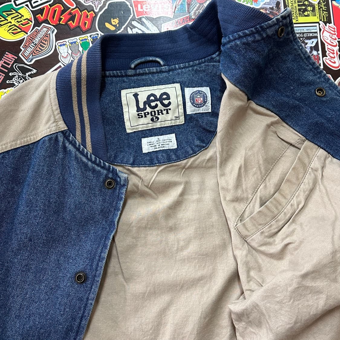 90s 리 49ers 데님 바시티 자켓 L 상품이미지5