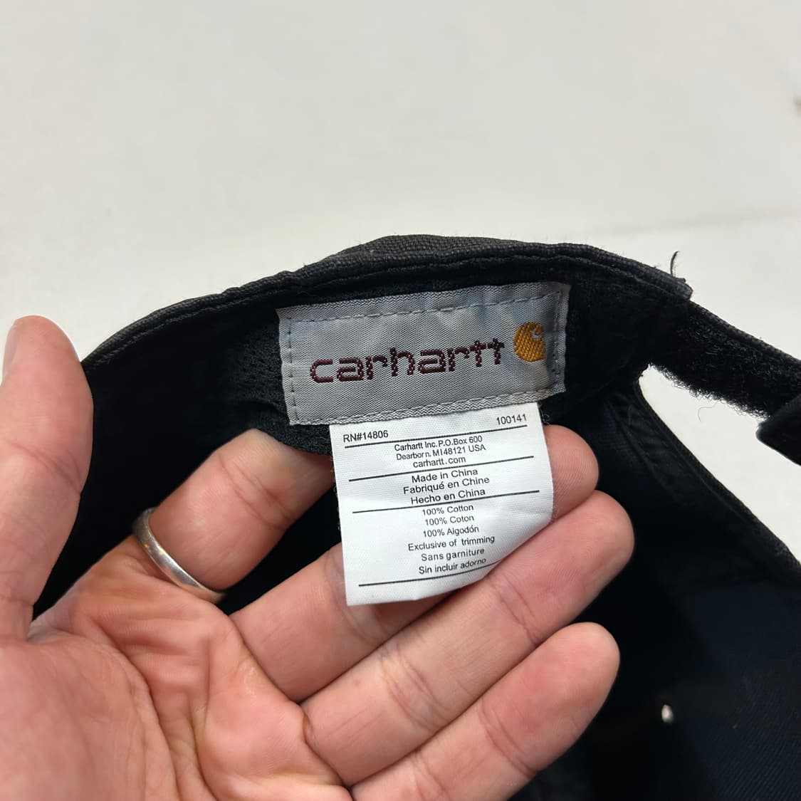 칼하트 워크웨어 볼캡 모자 썬페이드 블랙 상품이미지8