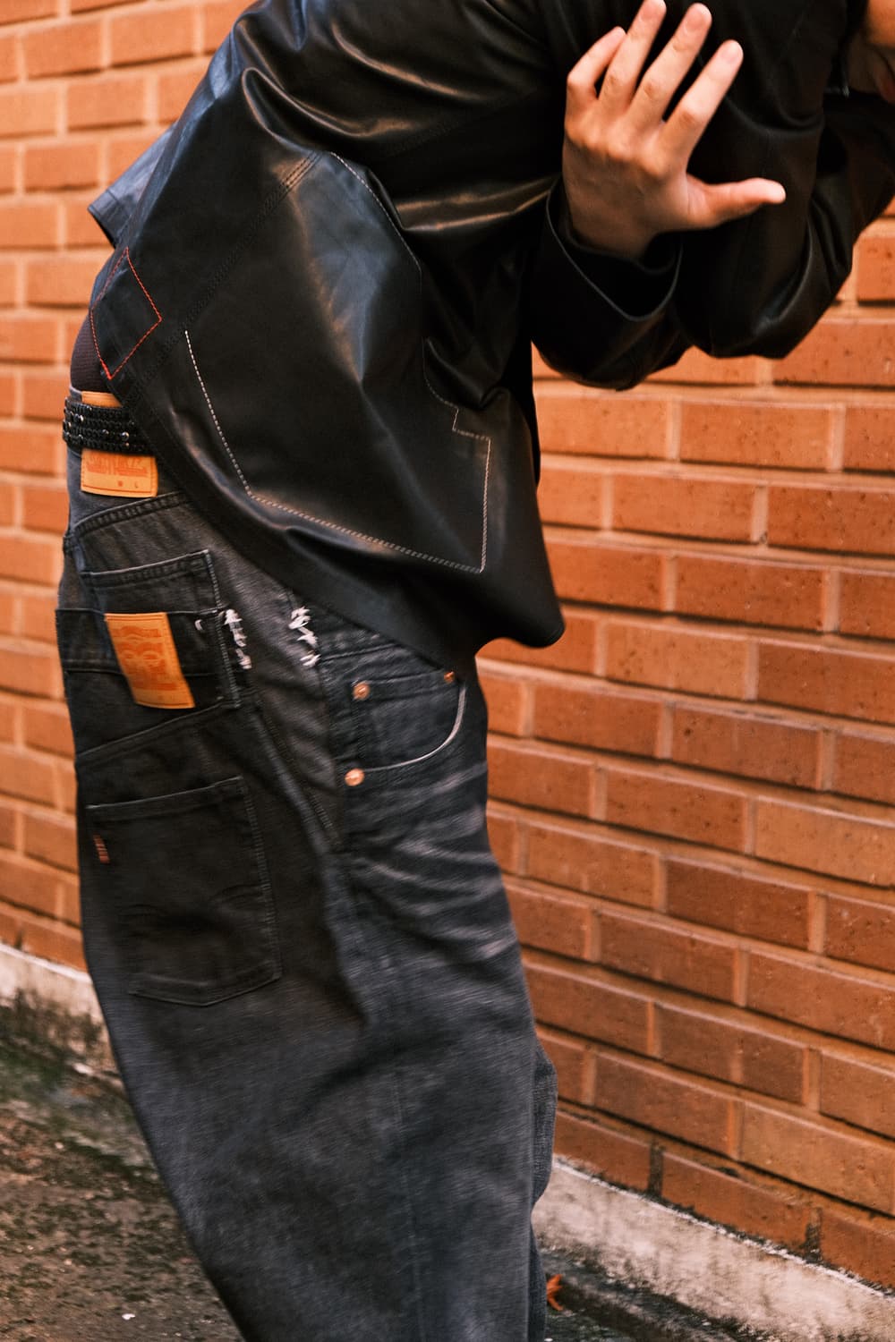 준야와타나베 리바이스 25SS 더블 레이어드 새깅 팬츠 상품이미지2