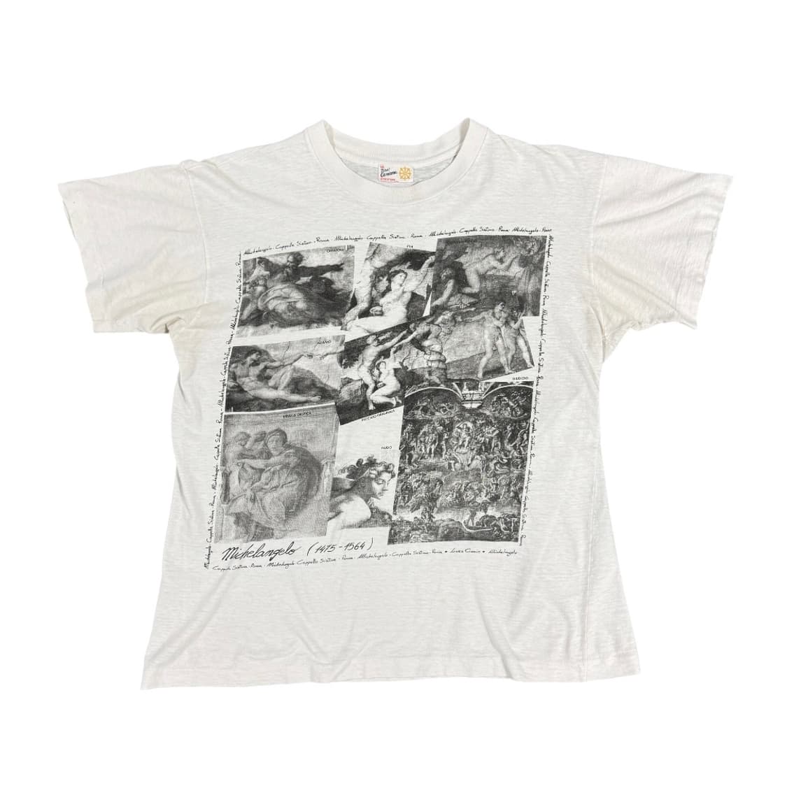 빈티지 80s Michelangelo 미켈란젤로 아트 티셔츠 상품이미지1