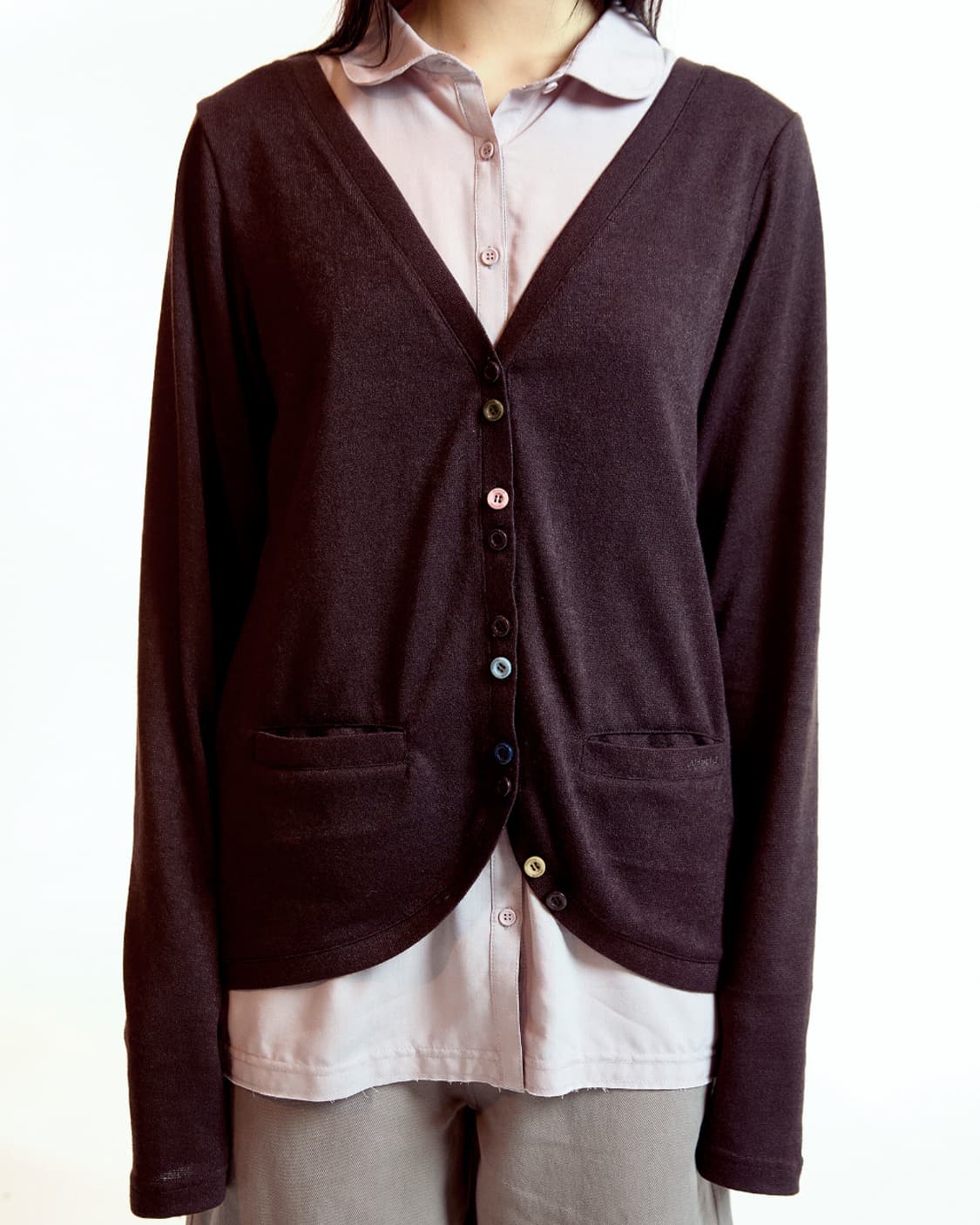 코이세이오 레이어드 셔츠 가디건 브라운 상품이미지3