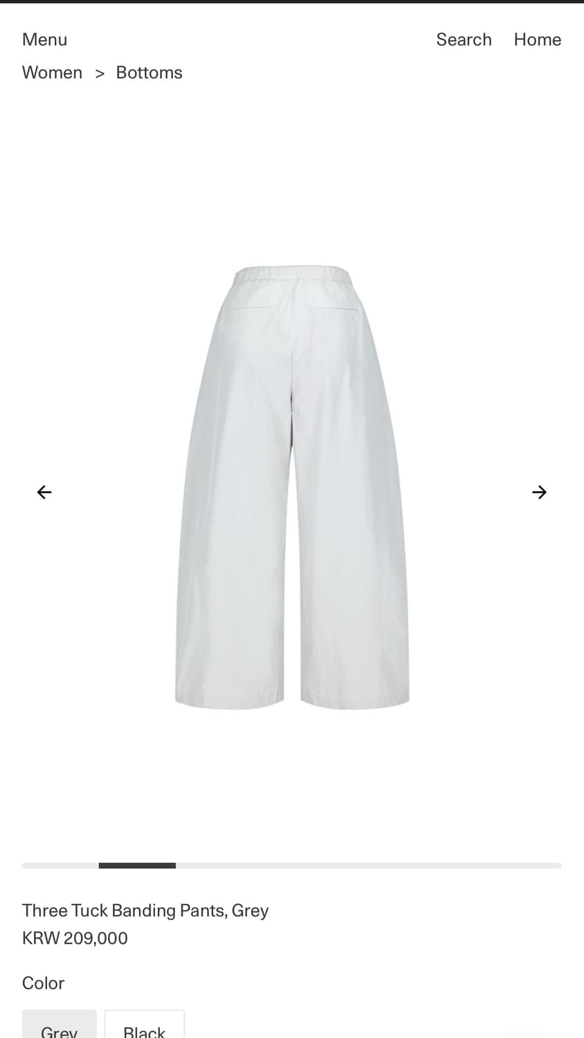 아모멘토 25ss three tuck banding pants grey 상품이미지2