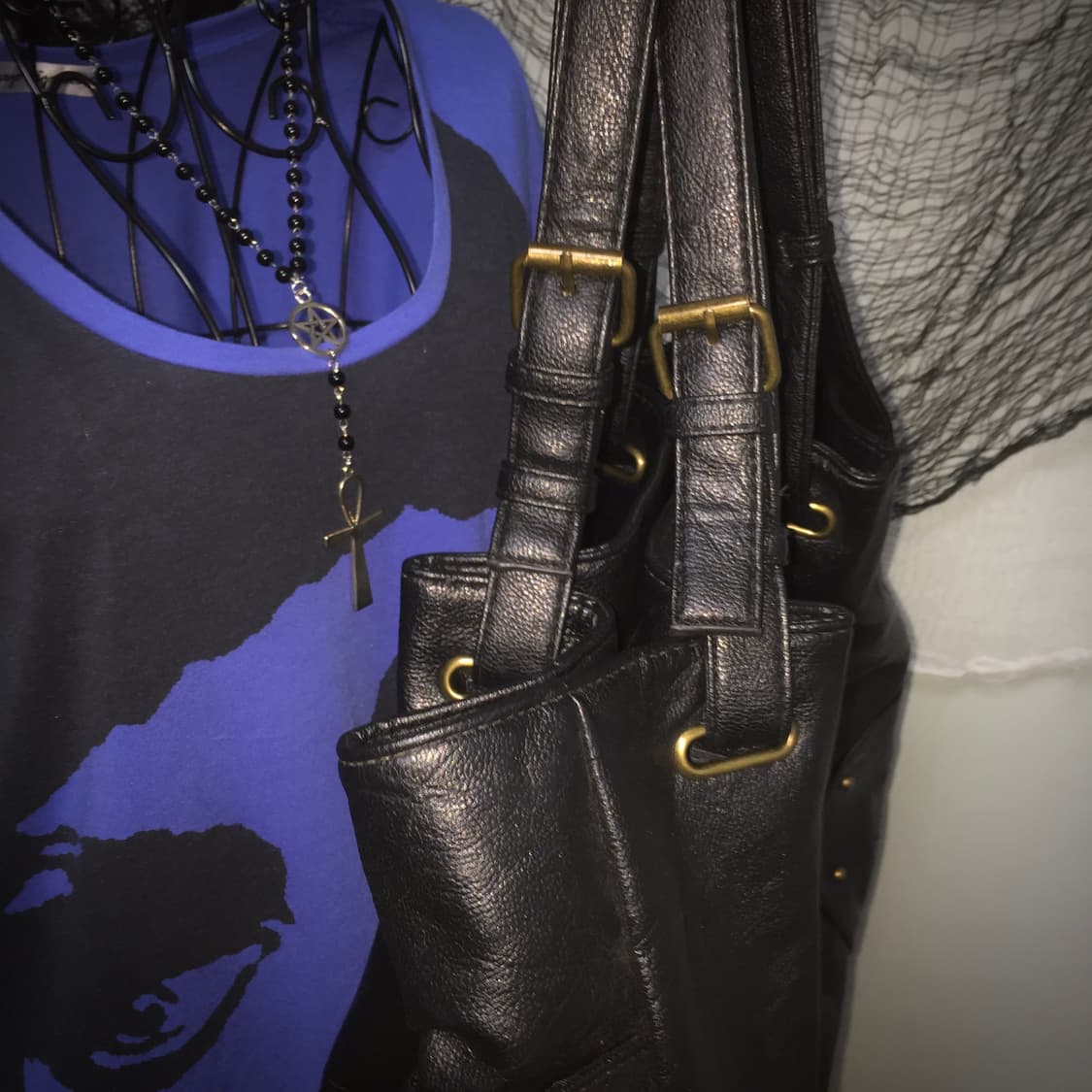 Gold stud point big shoulder bag 상품이미지10