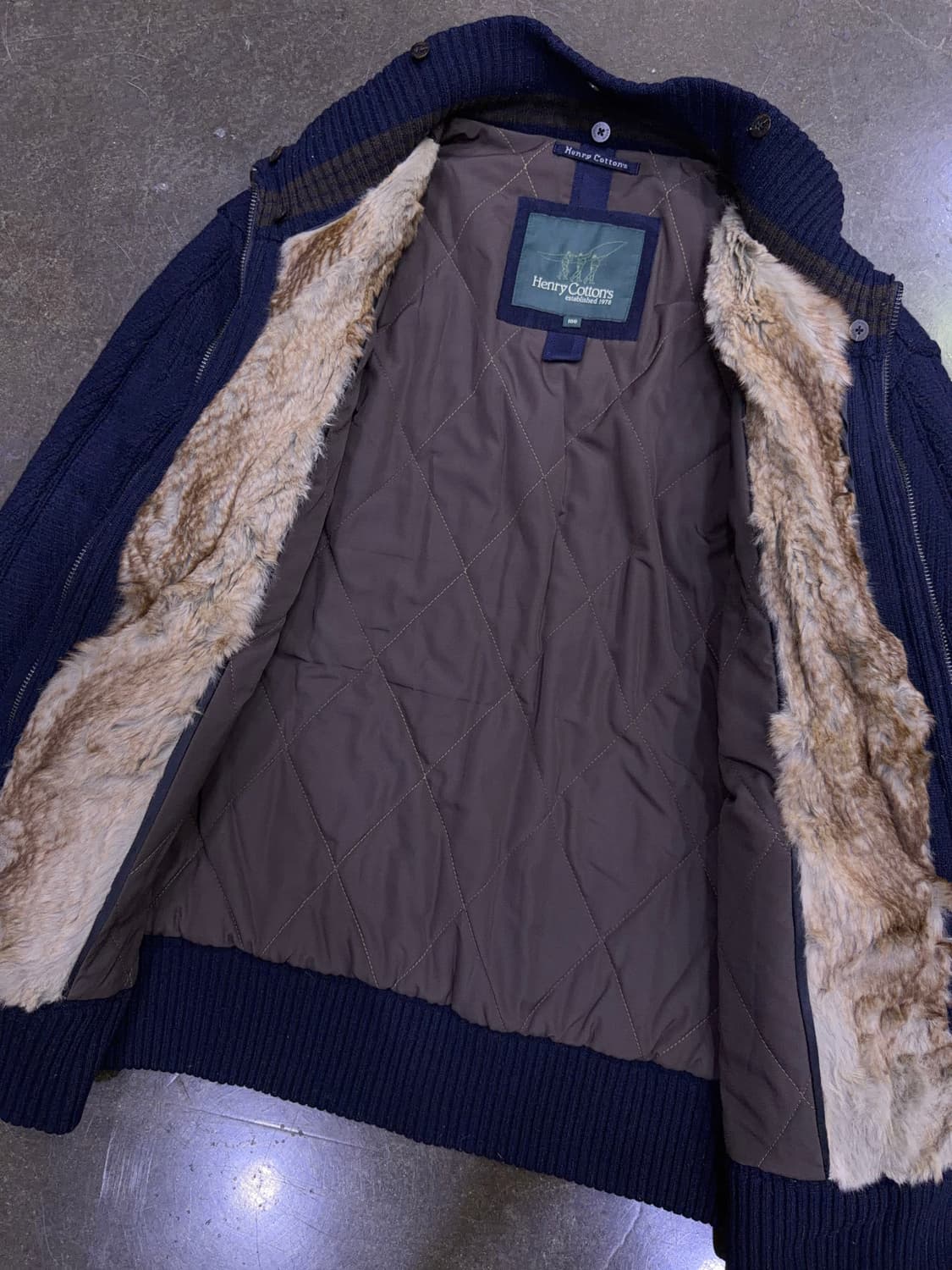 헨리코튼 토끼털 울 캐시미어 블렌드 케이블 니트 집업 자켓 100 상품이미지9