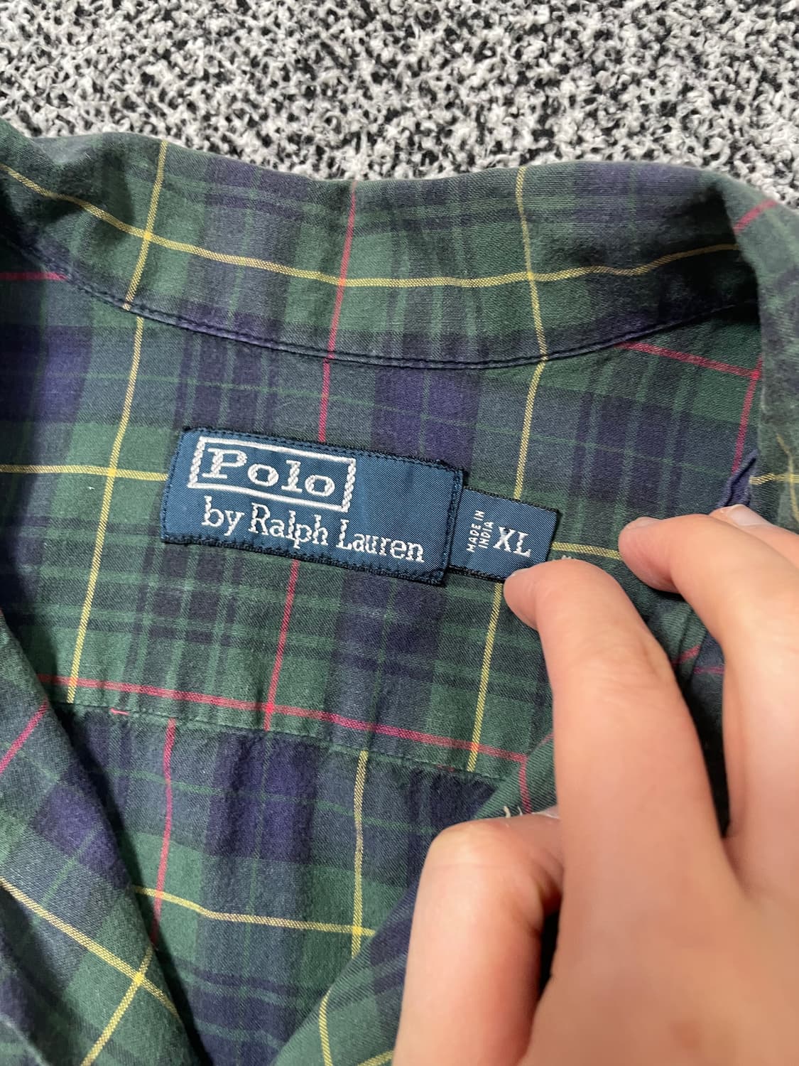 빈티지9. 폴로랄프로렌 그린 체크 반팔 캠프 셔츠 반소매 상품이미지3
