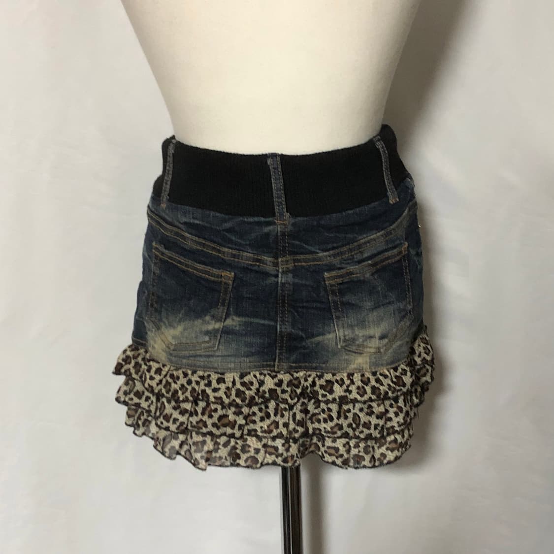 호피 데님 리브 스커트 상품이미지7