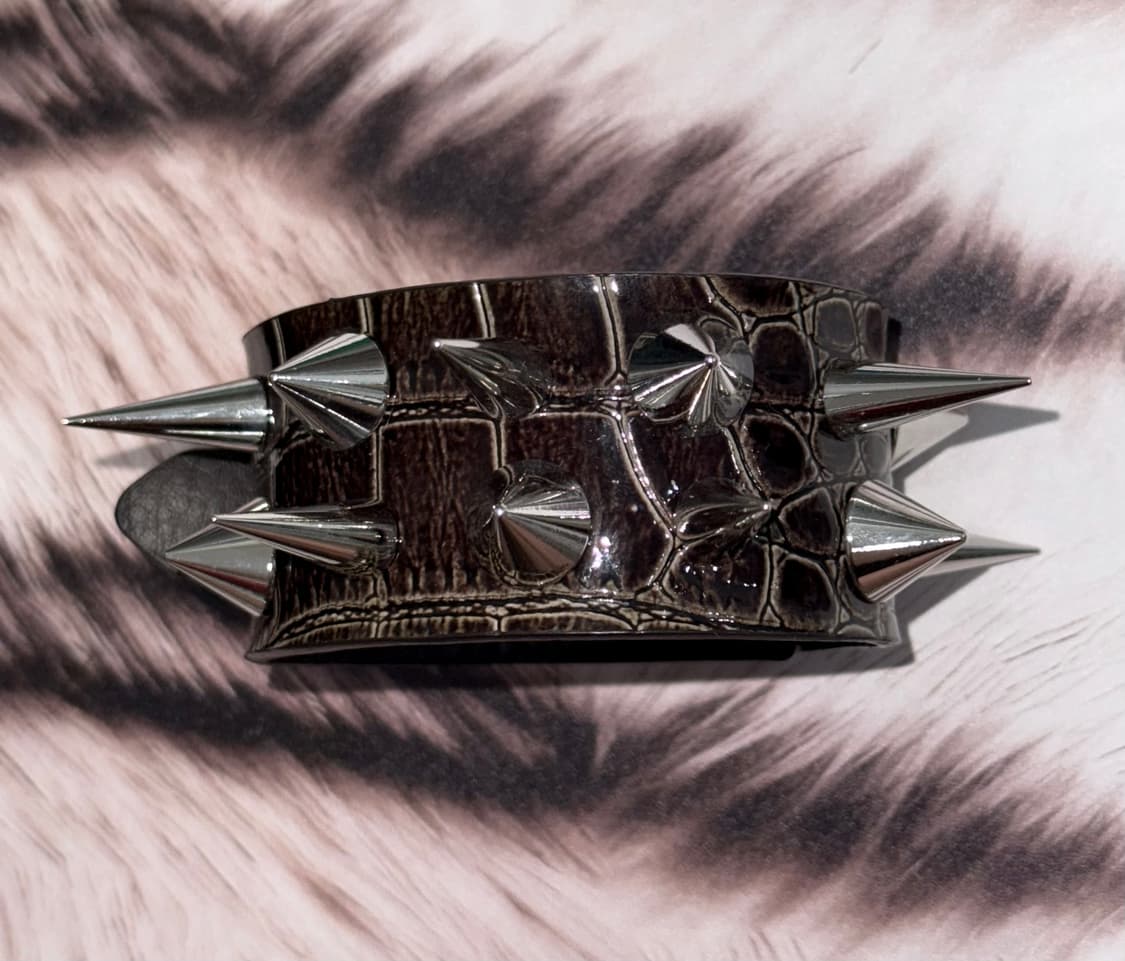 emo 펑크 갸루 스파이크 스터드 가죽 뱅글 팔찌 상품이미지3