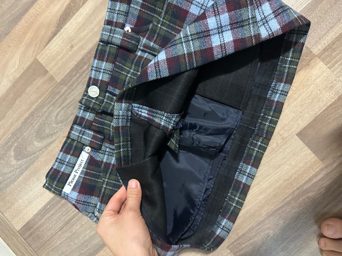 플리즈프로젝트 체크 치마 상품이미지6