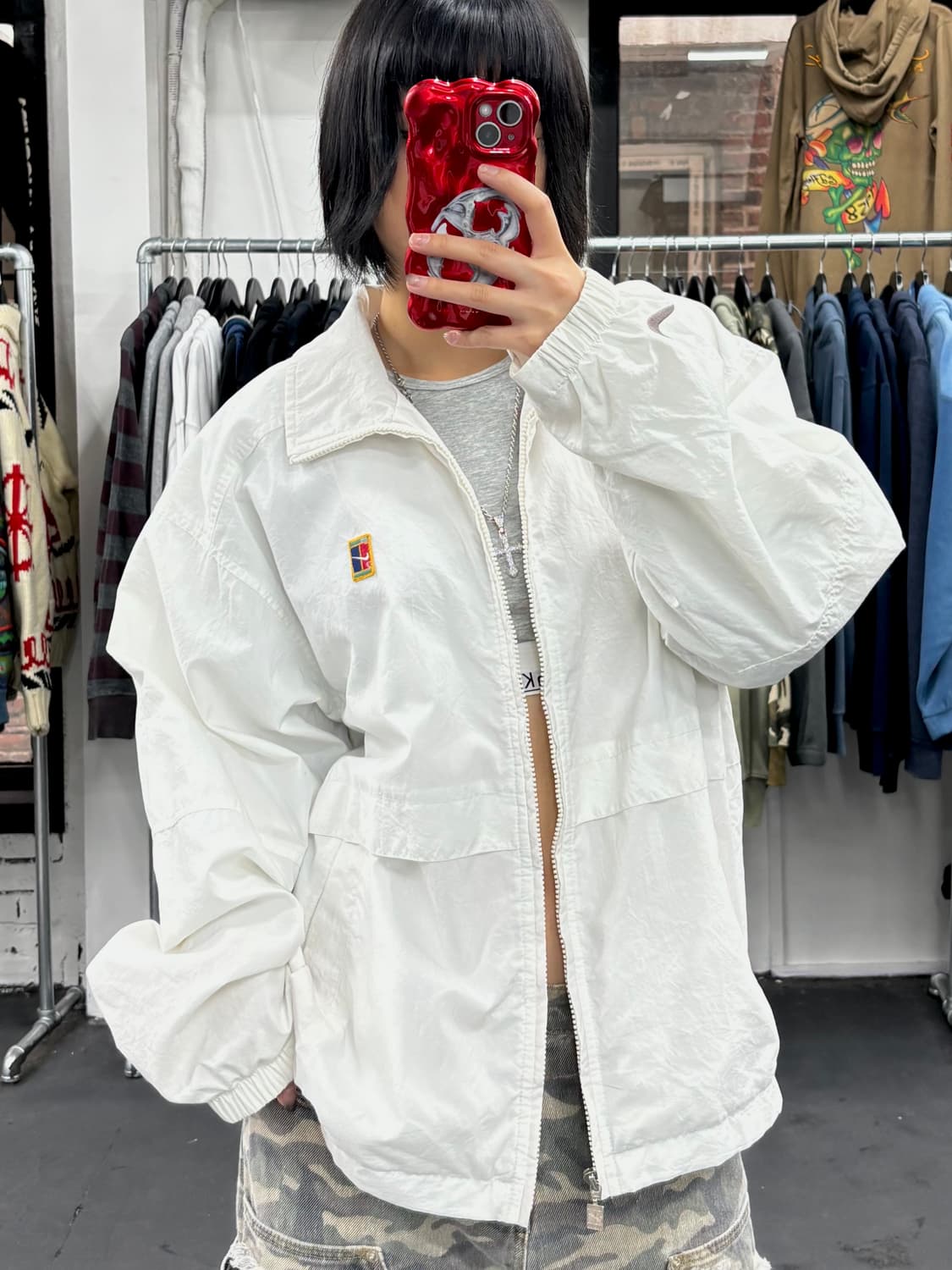 나이키 올드스쿨 화이트 바람막이 상품이미지3