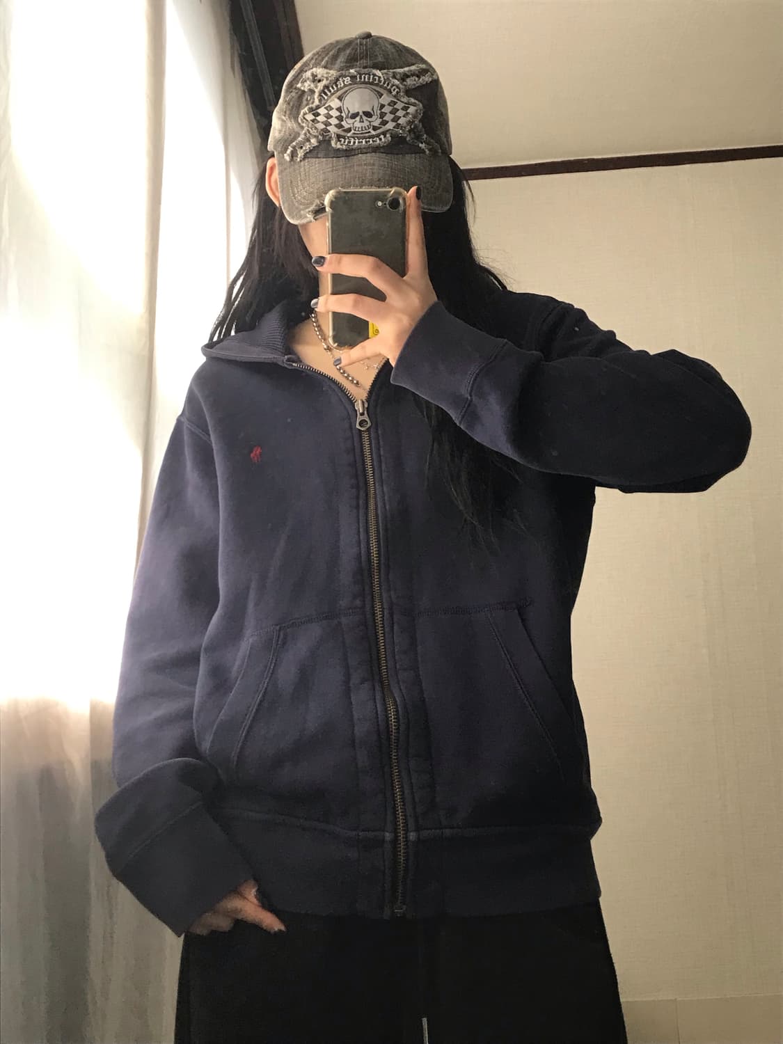 폴로 네이비 스웻 후드집업 상품이미지5