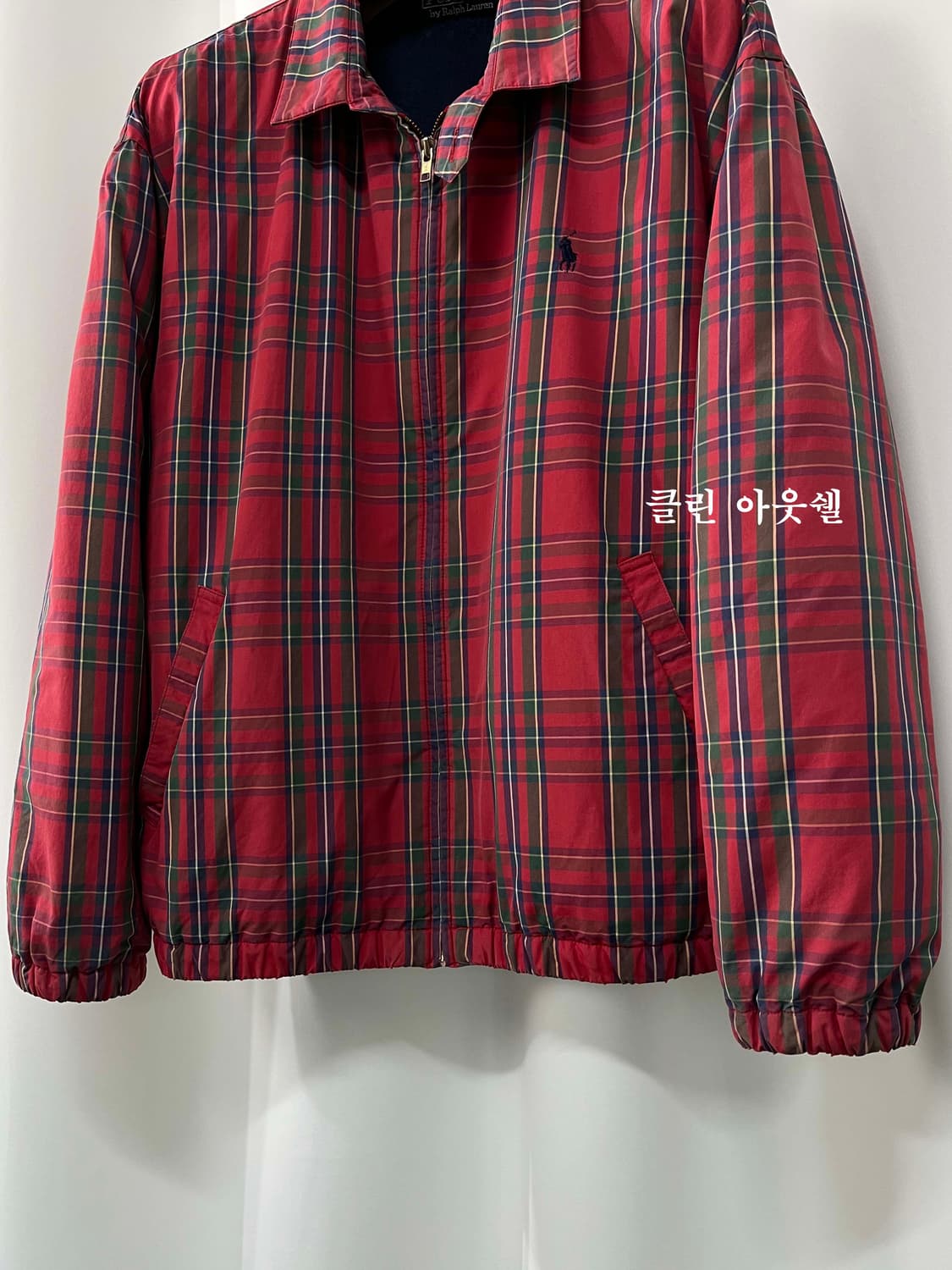 80's 폴로 랄프로렌 타탄체크 바이스윙 스윙탑 블루종 자켓 상품이미지5
